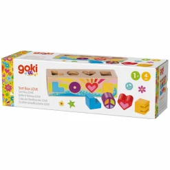 Goki Houten Sorteerbox Vormenstoof Love - 5dlg.