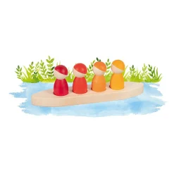 Goki Houten Speelfiguren in een Boot, 5dlg.