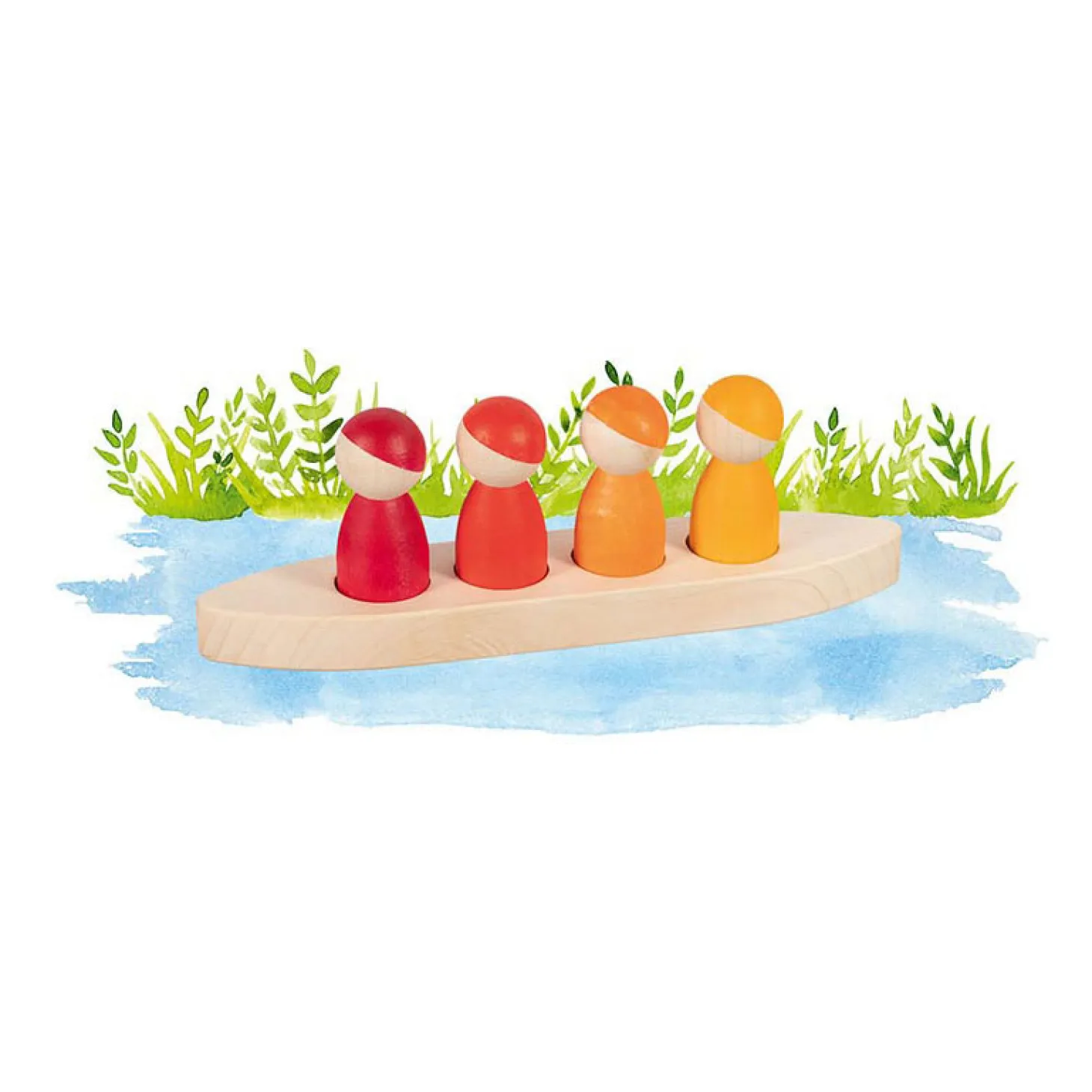 Goki Houten Speelfiguren in een Boot, 5dlg.