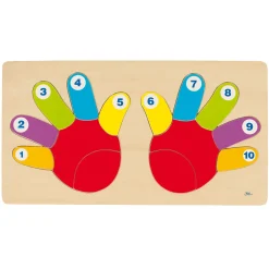Goki Houten Telpuzzel Hand, 14st.