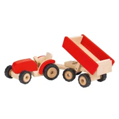 Goki Houten Tractor met Aanhanger