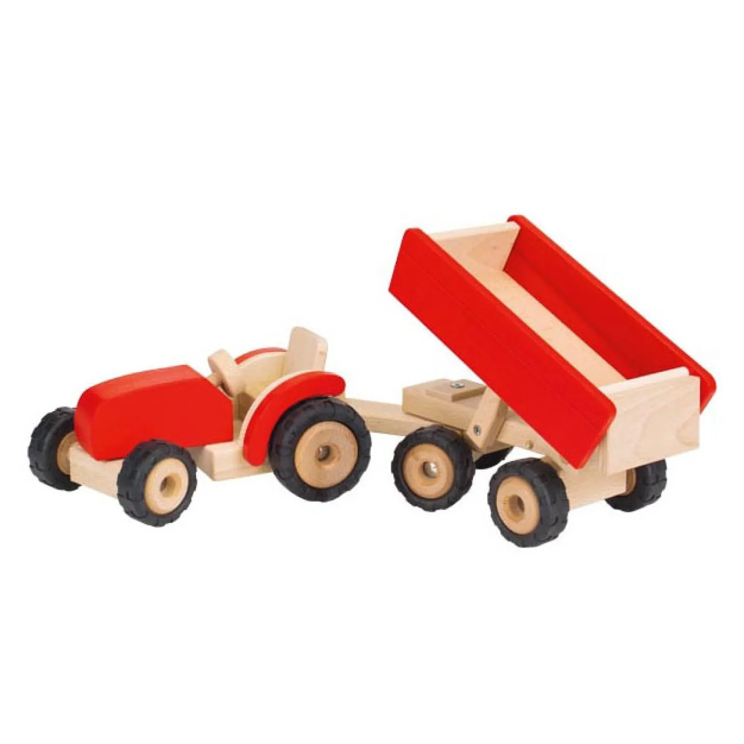 Goki Houten Tractor met Aanhanger