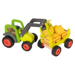 Goki Houten Tractor met Hooiwagen