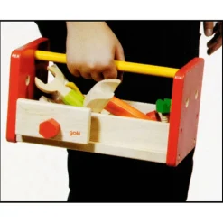 Goki Houten Werkbankje en Gereedschapskist 2in1