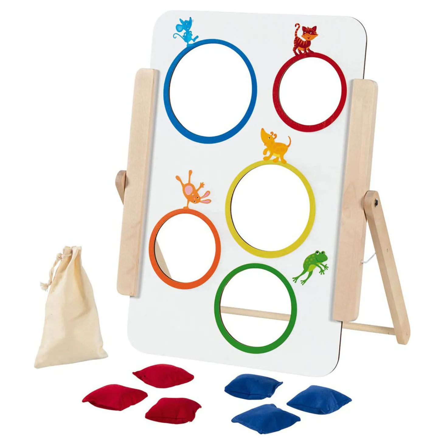 Goki Houten Werpspel Zakjes Gooien, 8dlg.