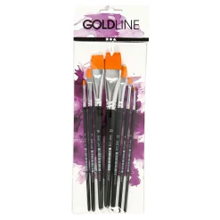 Gold Line Penselen Plat, 7st.