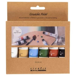 Gouacheverf Natuurlijke Kleuren - 6x20ml.