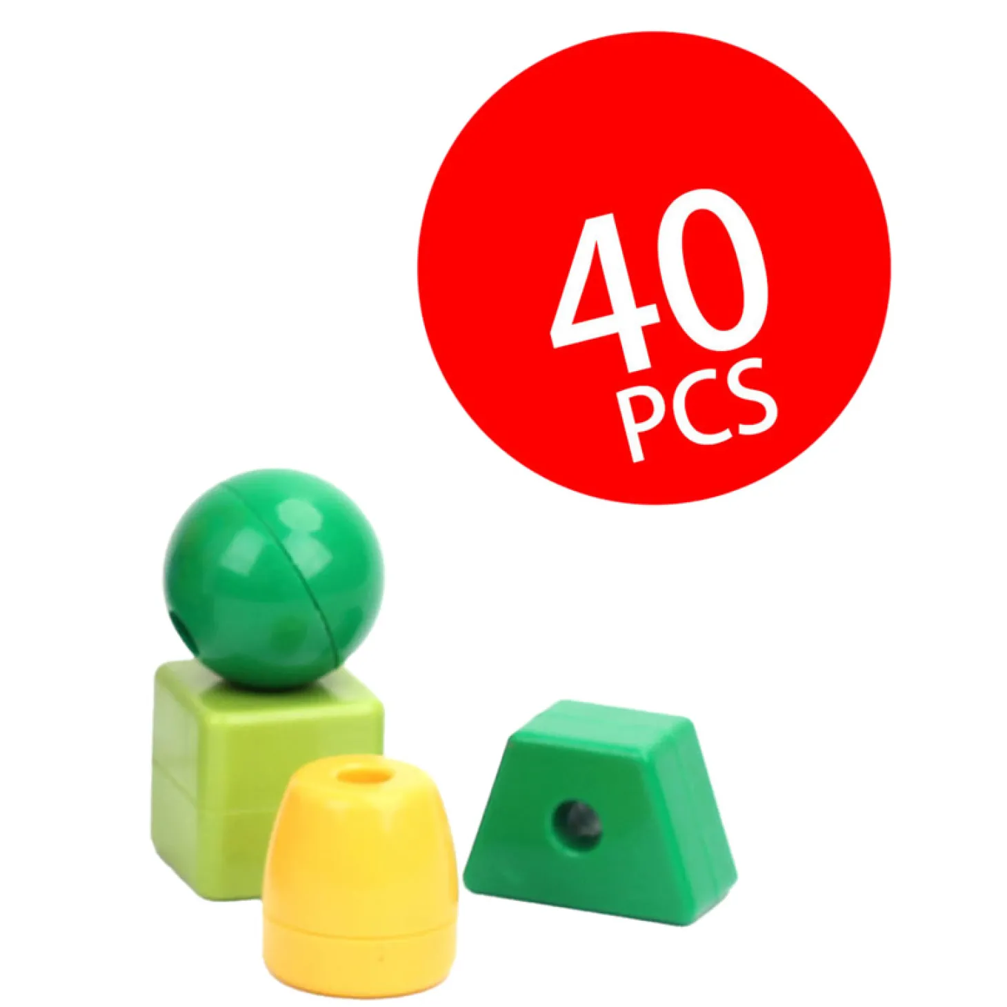 Grote Rijgkralen in Box, 40st.