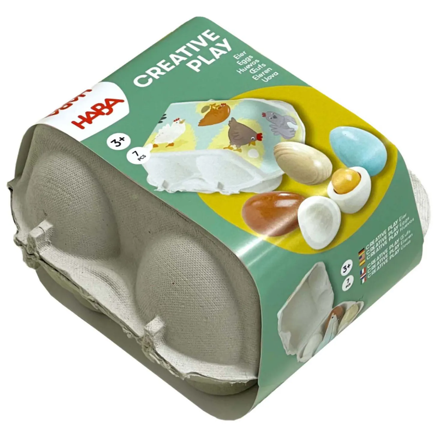 Haba Houten Speeleieren in Eierdoos, 6dlg.