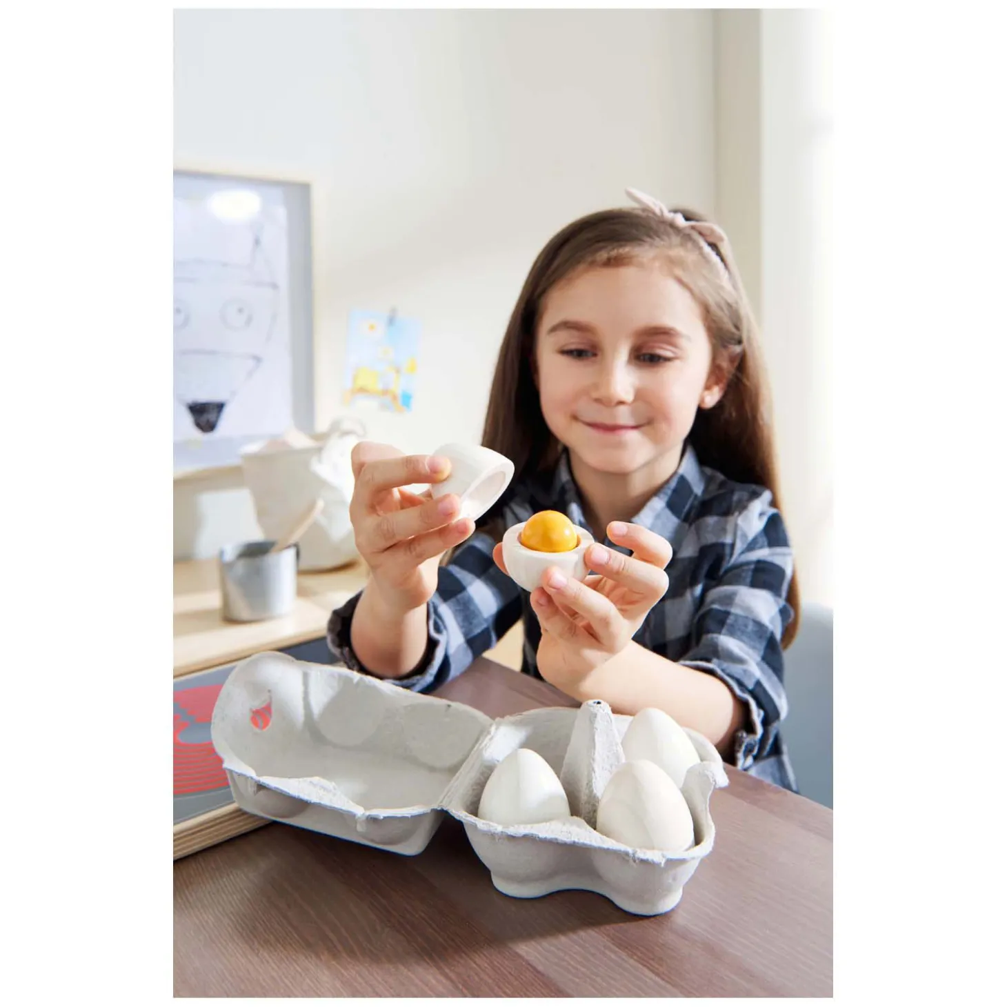 Haba Houten Speeleieren in Eierdoos, 6dlg.