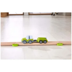 Haba Kullerbu Houten Knikkerbaan Terreinwagen met Aanhanger