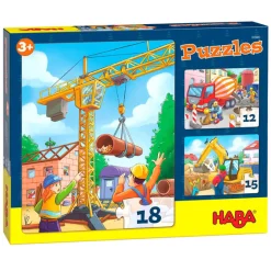 Haba Puzzels Bouwvoertuigen 3in1