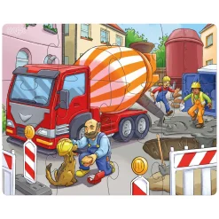 Haba Puzzels Bouwvoertuigen 3in1