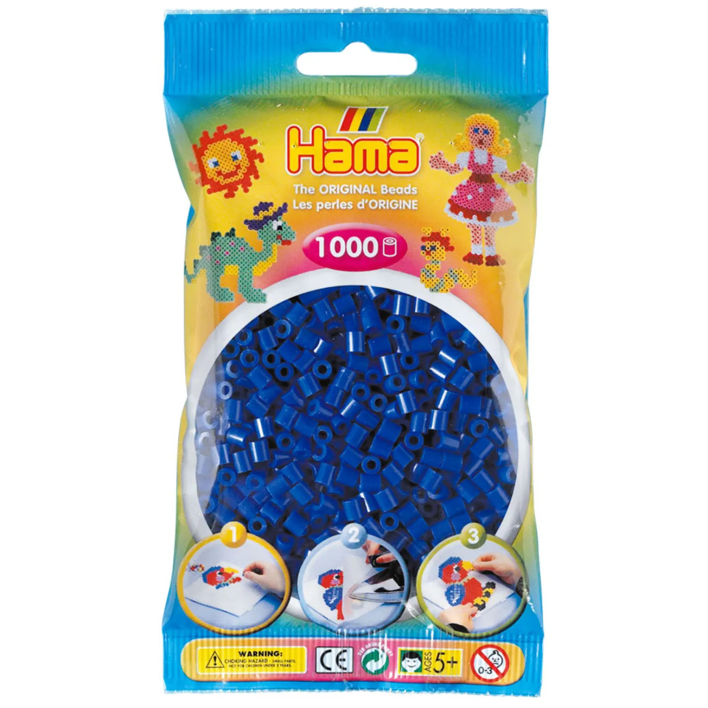 Hama Midi Strijkkralen - Donkerblauw (08), 1000st.