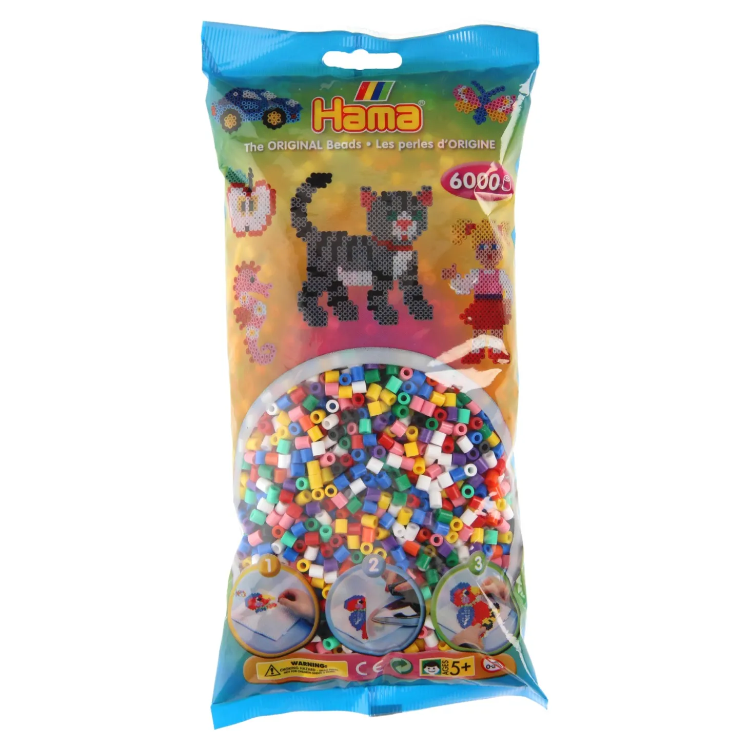 Hama Midi Strijkkralen Kleuren Mix (00), 6000st.