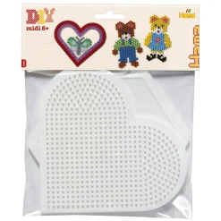 Hama Midi Strijkkralenbordjes - Hart en Zeshoek Groot