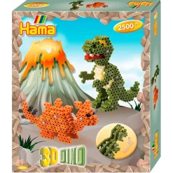 Hama Midi Strijkkralenset - 3D Dino, 2500st.