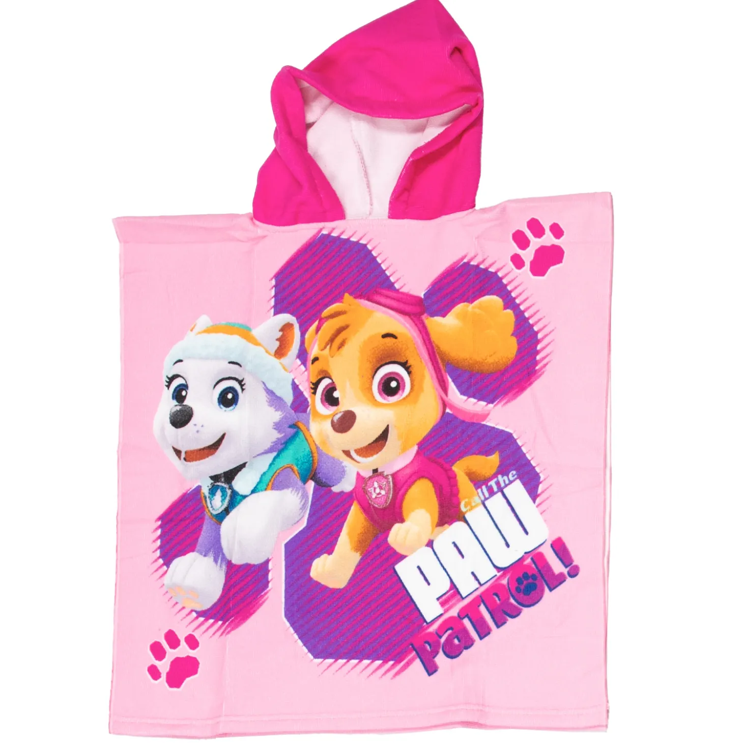 Handdoek Poncho Paw Patrol Roze 55x110cm