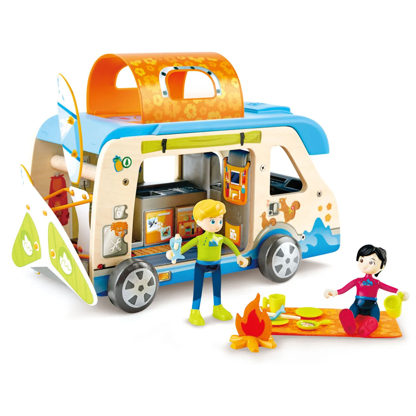 Hape Houten Avonturenbus Poppenhuis