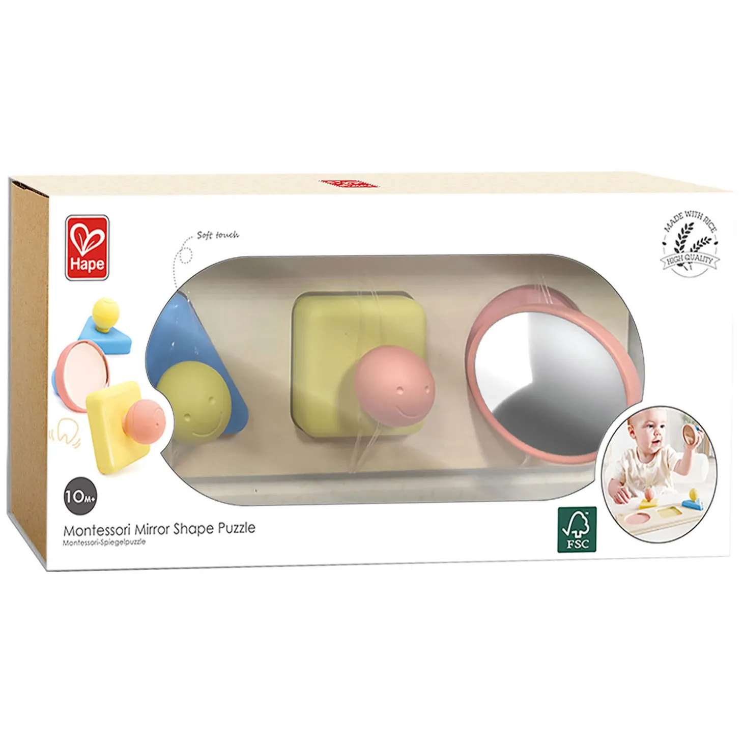 Hape Montessori Spiegel Vormenpuzzel Hout