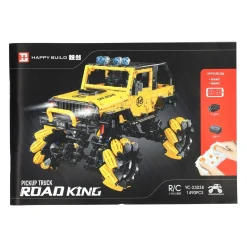Happy Build Bestuurbare RC Bouwsteentjes Set Pickup Truck - 1490dlg.