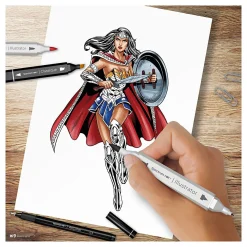 Hobbyset Illustratie Stripboekhelden Wonder Woman Kleurset
