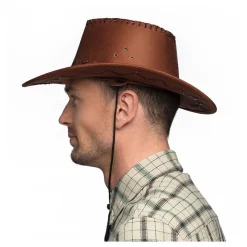 Hoed Elroy Bruin Leer