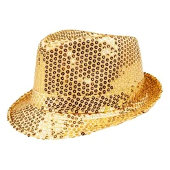 Hoed Popster Pailetten Goud