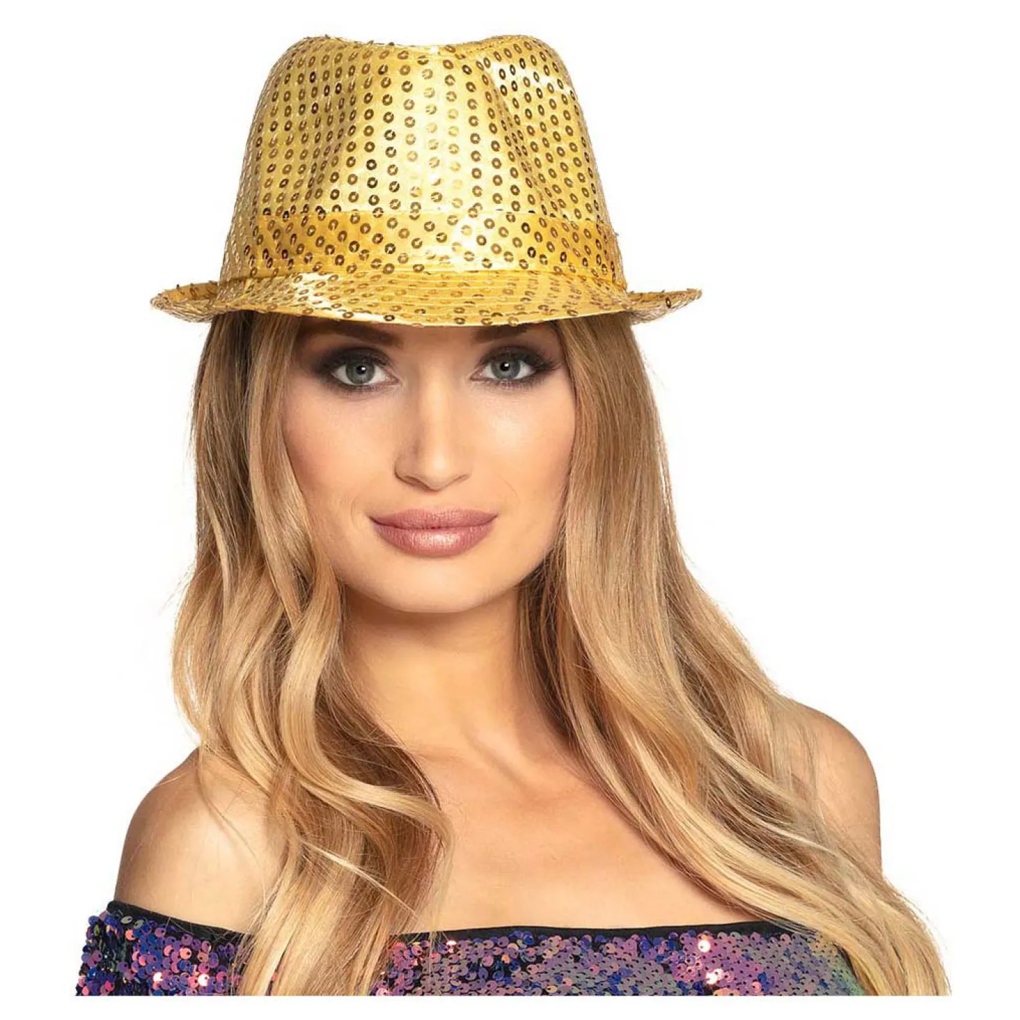 Hoed Popster Pailetten Goud