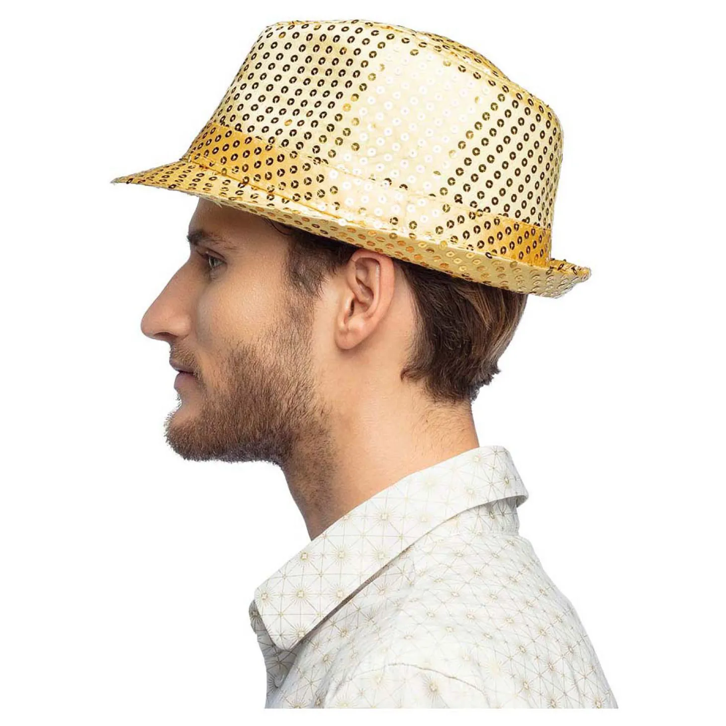 Hoed Popster Pailetten Goud