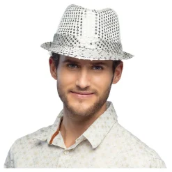 Hoed Popster Pailetten Zilver