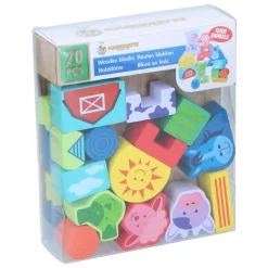 Houten Blokken Boerderij, 20dlg.