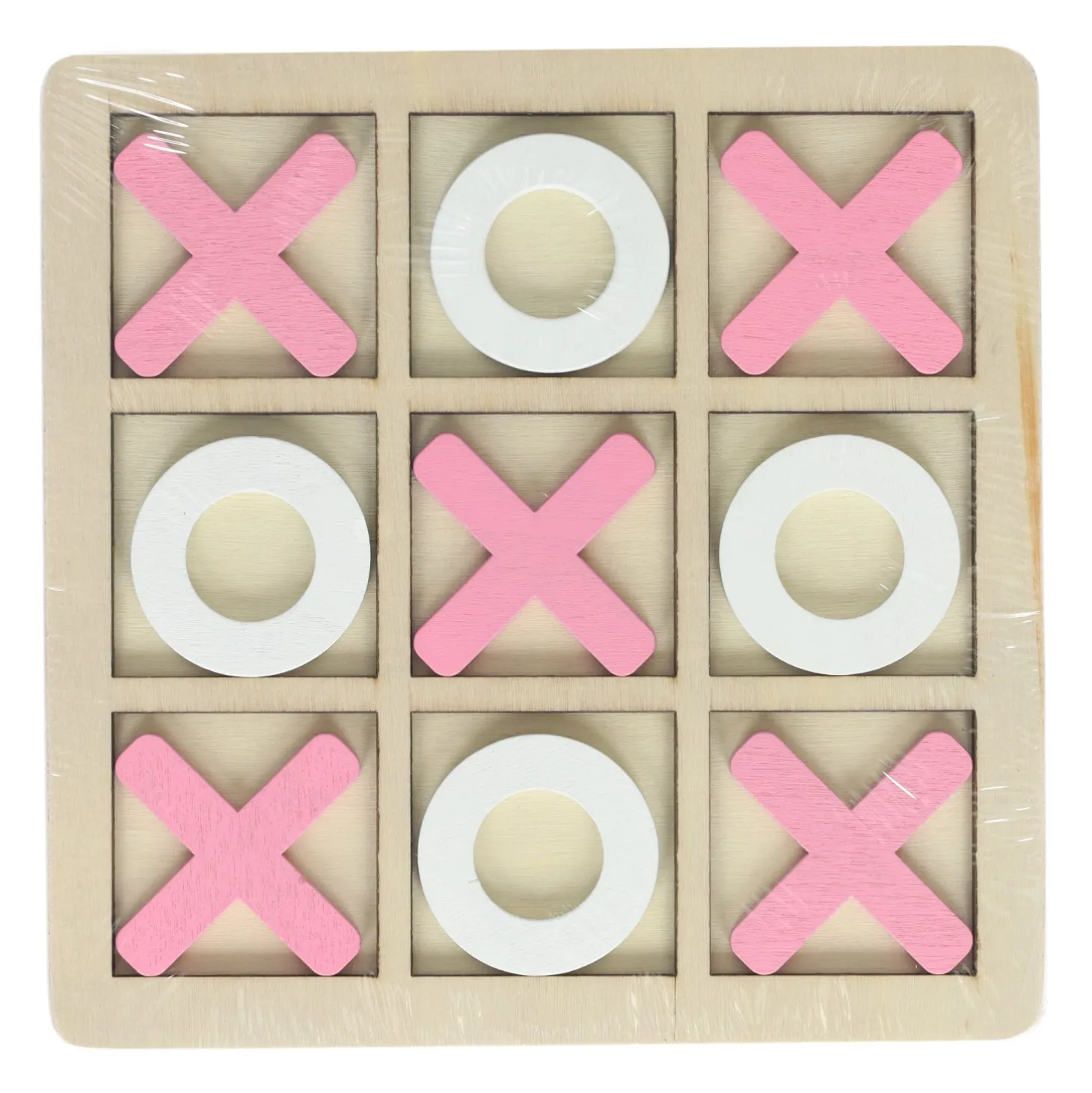 Houten Boter, Kaas en Eieren Spel - 14x14cm