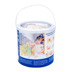 Houten Bouwblokken Kleur, 84st.