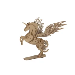 Houten Bouwpakket 3D Eenhoorn met Vleugels