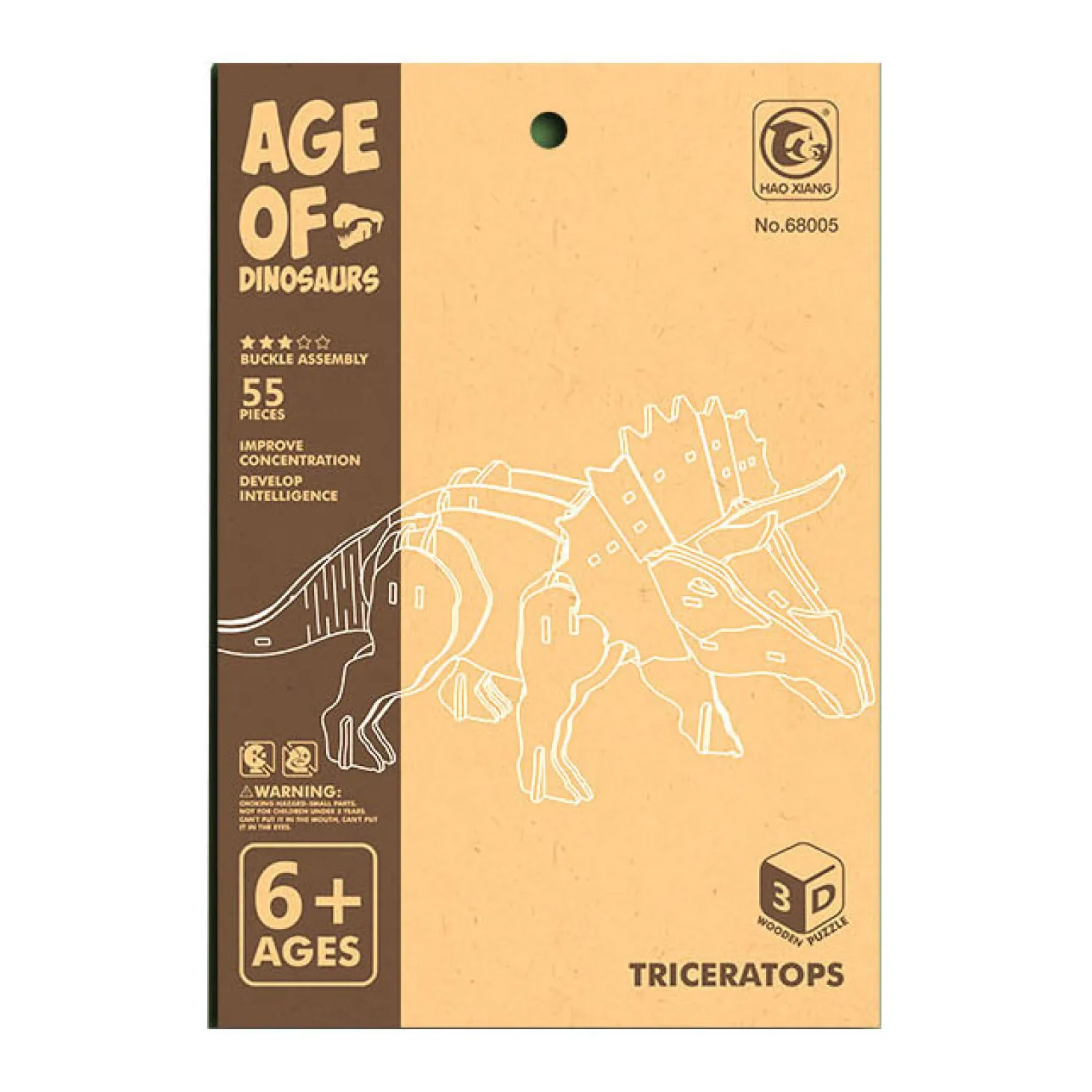 Houten Bouwpakket 3D Triceratops