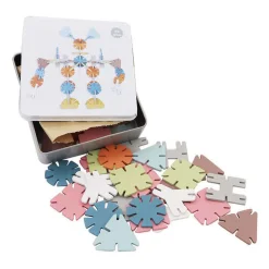 Houten Bouwschijfjes in Opbergbox, 60dlg.