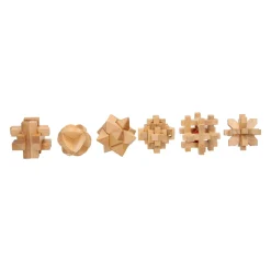 Houten Breinpuzzel Set, 6st.