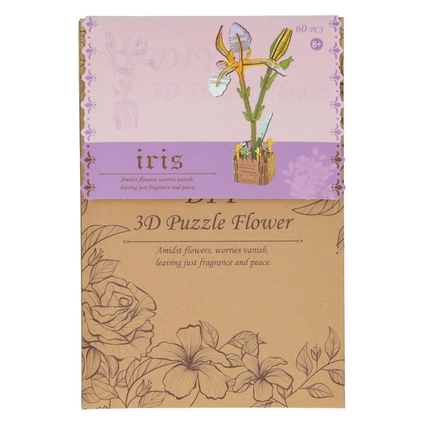 Houten 3D Bouwpakket Iris - 60dlg.