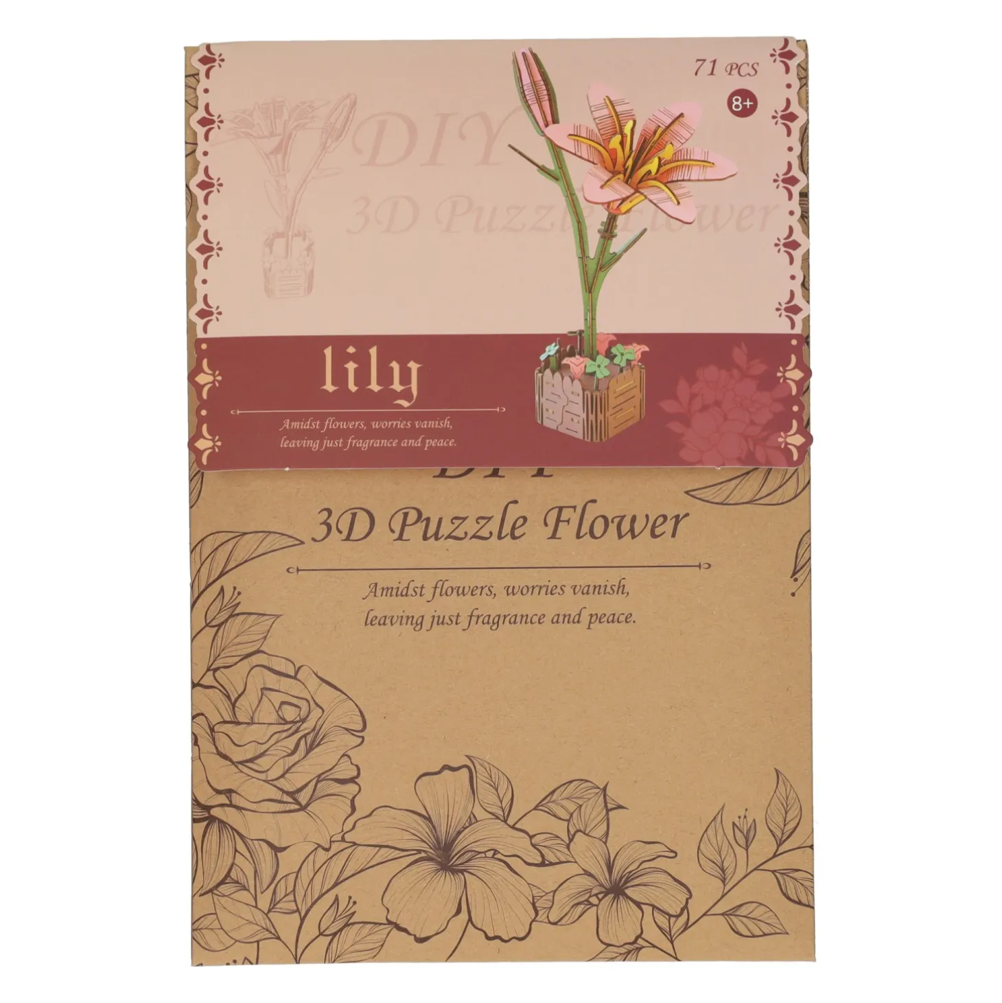 Houten 3D Bouwpakket Lelie - 71dlg.