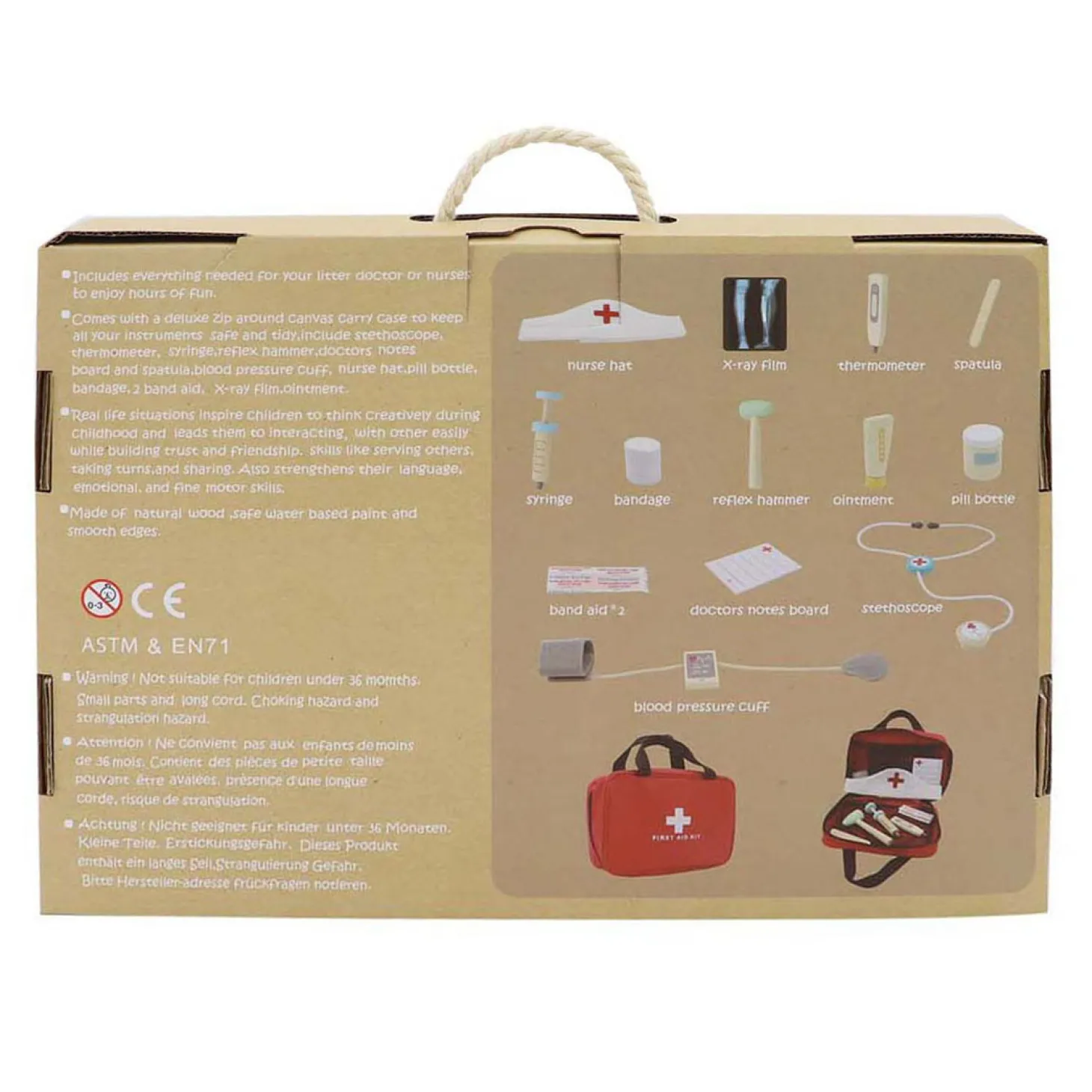 Houten Dokter Speelset in Tas - 14 dlg.
