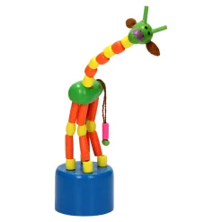 Houten Drukpop Giraffe Gekleurd