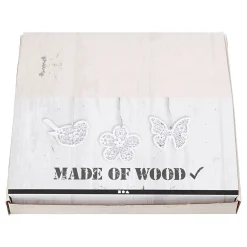 Houten Figuren Vlinder Bloem en Vogel, 90st.