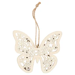 Houten Figuren Vlinder Bloem en Vogel, 90st.