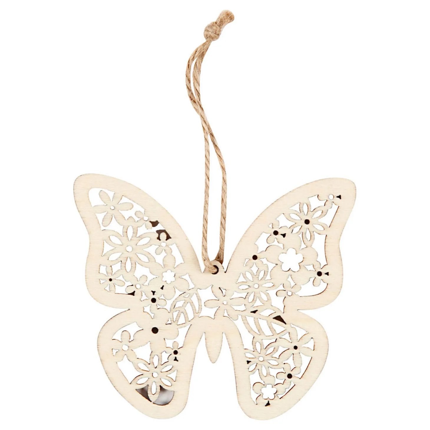Houten Figuren Vlinder Bloem en Vogel, 90st.