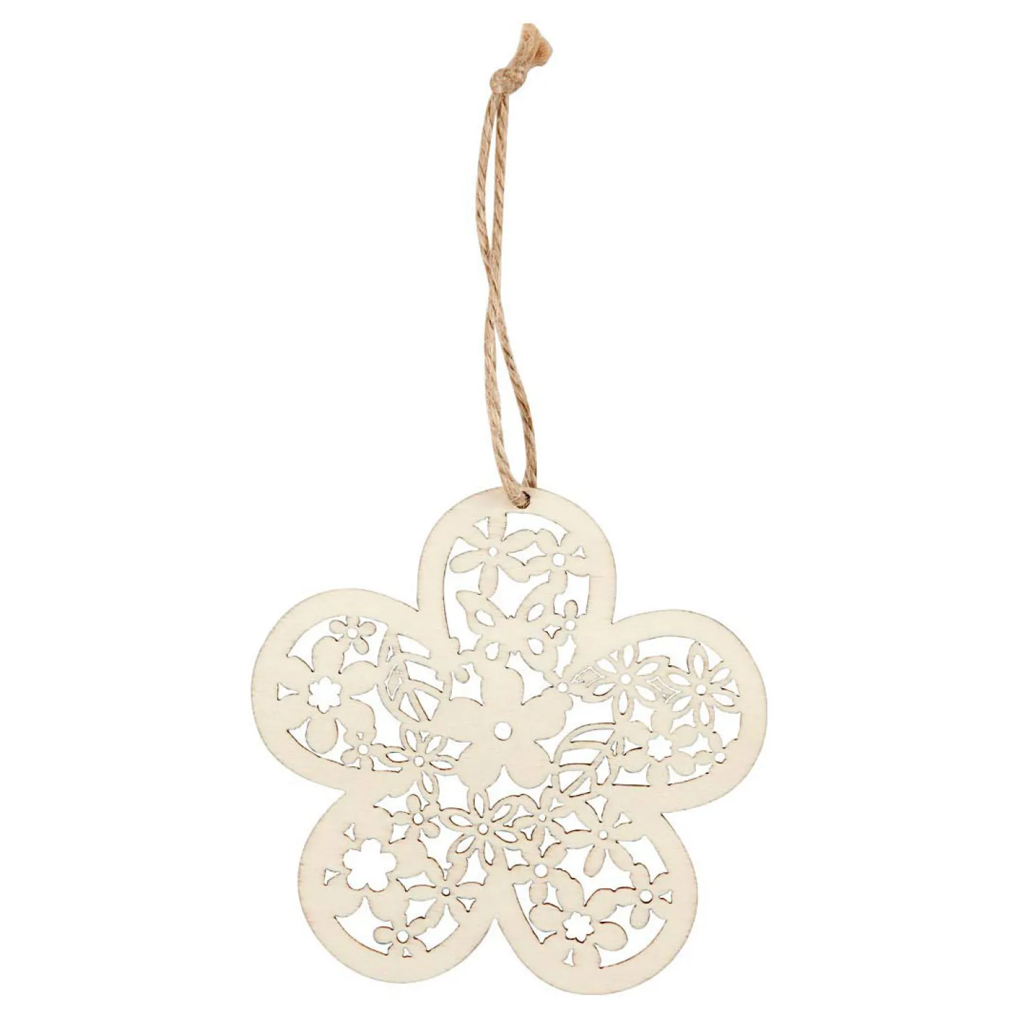 Houten Figuren Vlinder Bloem en Vogel, 90st.