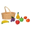 Houten Fruit in Picknickmand, 7dlg.