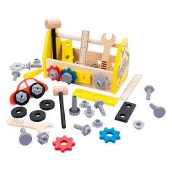 Houten Gereedschapskist Geel, 33dlg