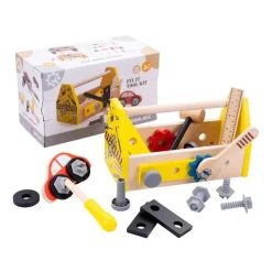 Houten Gereedschapskist Geel, 33dlg