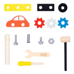 Houten Gereedschapskist Zwart, 33dlg